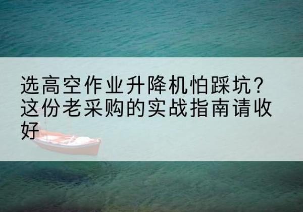 清丰高空作业升降机厂家推荐-选高空作业升降机怕踩坑？这份老采购的实战指南请收好
